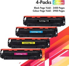 118 Toner Cartridges 4-Pack Compatible Replacement for Canon 118 Toner Cartridge picture