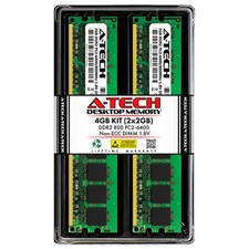 A-Tech 4GB 2x 2GB PC2-6400 Desktop DIMM DDR2 800 MHz Non-ECC Memory RAM 6400U 4G picture