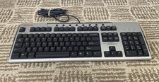 VINTAGE COMPAQ KB-0133 PS/2 Wired Keyboard QWERTY Silver/Black picture