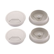 4 Pcs Gray Desk Grommet, 60mm Plastic Cable Hole Cover for Home and Office picture