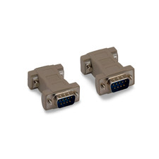 DB9 9 Pin RS232 Serial Male to Male Null Modem Adapter Gender Changer Beige picture