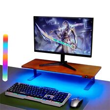Solid Wood Monitor Stand Riser with 13-Color RGB Light Ergonomic Design 3 Hei... picture