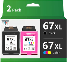 Combo Black & Color Ink Cartridge for HP #67 67XL DeskJet Plus 4140 4152 4155 picture