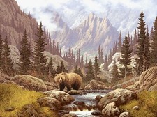 Grizzly Bear Montana Fishing Mousepad Computer Mouse Pad  7 x 9 picture
