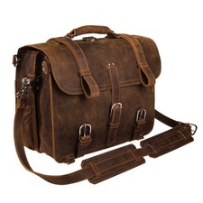 Augus Leather Messenger Bag for Men Briefcase Travel Backpack Shoulder Bag Fi... picture