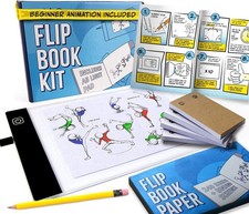 Flip Book Kit with LED Light Pad and Flipbook Paper, Animation Kit for Kids picture