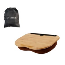 SUMISKY Lap Desk-Portable Laptop Table with Cushion Bamboo Platform Phone Hol... picture