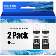 Ink Refill Bottles ET8550 ET8500 Replacement T552 Black 2 PCS Pack picture