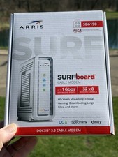 ARRIS SURFboard SB6190 DOCSIS 3.0 32 x 8 Gigabit Cable Modem White Open Box picture