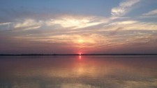 Landscape sunset lake sky sun water outdoors Custom Gaming Mat Desk picture