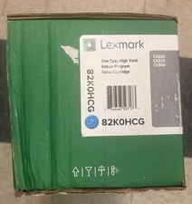 Free Shipping Genuine Lexmark 82K0HCG Cyan Return Program Toner Cartridge picture