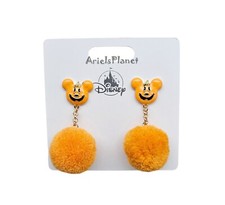 Disney Parks Halloween Mickey Mouse Jack-O-Lantern Plush Earrings picture