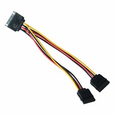 SATA power splitter cable adapter SATA power Y one male to 2 female connectors. picture