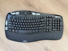 Logitech K350 Wave Ergonomic Wireless Keyboard Black No Receiver Works #003 picture