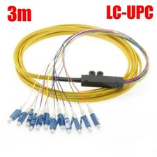 100 PCS 3m 12-Fiber Optic LC/UPC 9/125 SM Singlemode Flat Ribbon Pigtail Lot picture