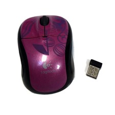 Logitech M305 Wireless Mouse Pink Balance Nano receiver+battery PC/MAC VG TESTED picture