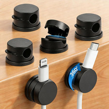 6PC 360° Rotatable Spring Cable Management, Cord Organizer Holder for Desk picture