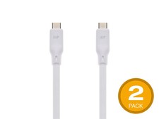 Monoprice USB4 Gen 2 Silicone Cable 6ft White - 2 Pack picture