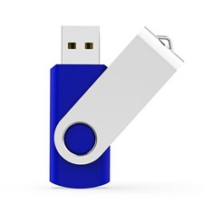 Kootion USB2.0 8GB Metal Swivel Style USB Flash Drive 1/10/100pcs Wholesale Blue picture