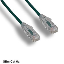 KNTK Green 2ft Slim Cat6a UTP Patch Cable 28AWG Ethernet RJ45 Network Snagless picture