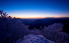 Landscape snow trees sunset nature winter sky Custom Gaming Mat Desk picture