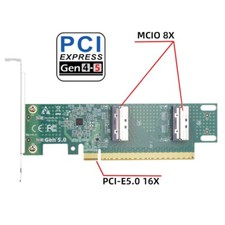 Dual Port PCI-E X16 to PCI-E5.0 Mini Cool 8i 74Pin SFF-TA-1016 Expansion Adapter picture