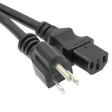 1Ft Computer Power Cord 5-15P to C-13 Black / SJT 14/3 picture