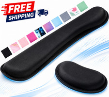 Keyboard Wrist Rest Ergonomic Support Mouse Pad Set Memory Foam Non Slip Black picture