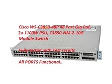 CISCO WS-C3850-48P-L 48 Port Gig PoE+ 2x 1100W PSU, C3850-NM-2-10G Module Reset picture