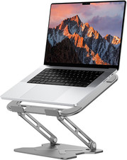Adjustable Laptop Stand for Desk, Metal Foldable Laptop Riser, Grey picture