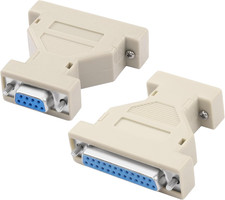 DB9 Female to DB25 Female Serial Gender Changer Coupler RS-232 2 PCS picture