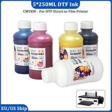 ACHI 5 Color DTF INK For Epson A3 DTF T-Shirt Printer CYMKW 5 X 250ml picture