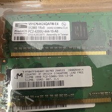 ProMOS 512MB 1Rx8 DDR2-533 PC2-4200u-444-10-AO DDR2-533MHz-CL4 (lot of 6) picture