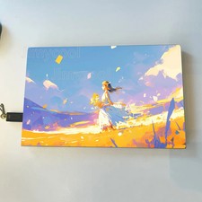 2X Golden Rice Fields Girl Vinyl Laptop Sticker Self-adhesive Case for HP Lenovo picture