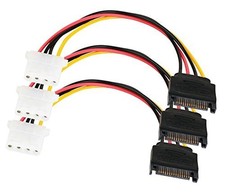 SATA to 4 Pin Power Cable Adapter 3 Pack SATA 15 Pin Male to Molex LP4 Female... picture