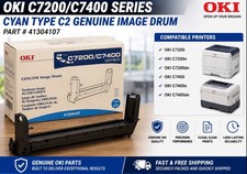 OKI C7200/C7400 Series Cyan Type C2 Genuine Image Drum 41304107 picture