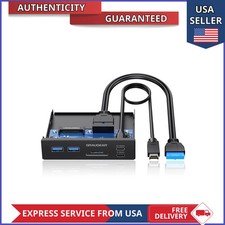 GRAUGEAR 3.5 Inch Front Panel USB C Hub SD microSD Card Reader 20Gbps G-MP01CR picture