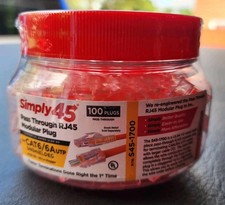 Simply 45 Cat6 Cat6a  RJ45 Modular Plugs 100 Count S45-1700 picture