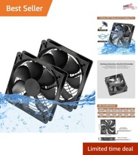Durable 12V DC Fan - 120mm - 2-Pack - RV Fridge, Computer PC, Greenhouse picture