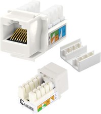 50 Pack Cat6 RJ45 Keystone Jacks  90 Network Connectors - 110 Punch Down 8P8C picture