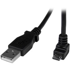 StarTech.com 2m USB 2.0 Cable A to Down Angle Micro B Black 6.6 Feet picture