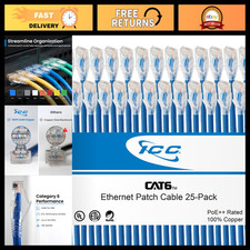 CAT6 Ethernet Patch Cable, RJ45 UTP 24 AWG, 550 MHz, 5FT, Blue, 25-Pack picture