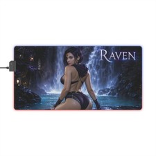 RGB Mouse Pad Raven LED Gaming Desk Mat Keyboard Pad Gamer Room Decor picture