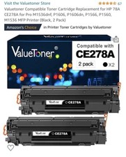2PK ValueToner 78A CE278A Black Toner For HP LaserJet Pro M1536DNF etc. AM3 picture