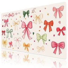 Modern Aesthetic Cute Pink Bow Desk Pad for Keyboard Desk Mat 31.5x15.7 inch picture