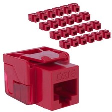 Icc Cat6 Keystone Jack Pack Of 25 Red Poe High Power 100W Rj45 Connectors picture