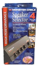 NEW Monster Cable 4 Way Stereo Speaker Selector, MSS4, Open Box With Manual picture