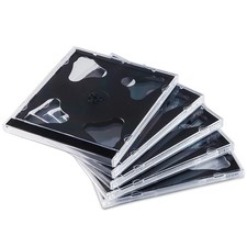 Maxtek 10.4 mm Standard Double (2 Discs Capacity) Clear CD Jewel Case with Black picture