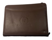 Vintage SGI Silicon Graphics Leeds Leather Brown Organizer Travel Portfolio VGUC picture