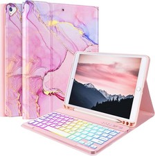 Keyboard Case for iPad 9th 8th 7th Generation 10.2 inch, Pink picture